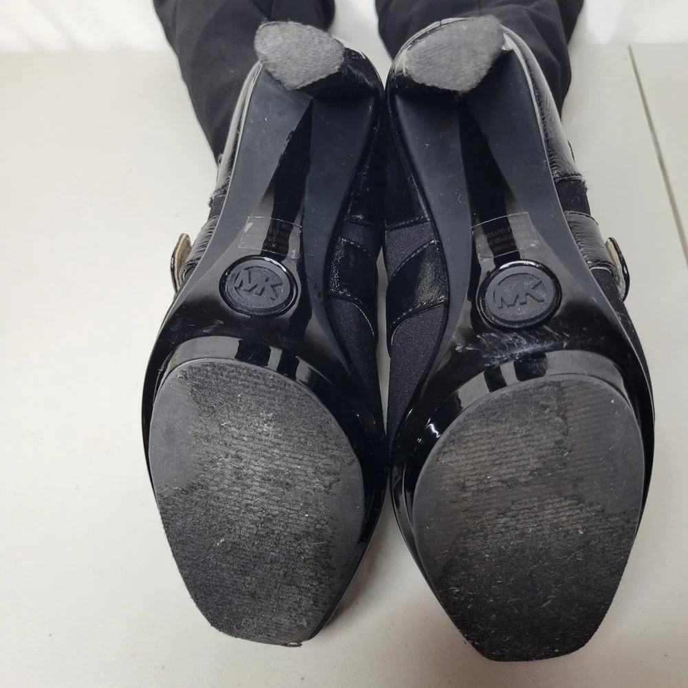 Michael Kors Black Suede,‎ Stretch Knee High, High Heel Boots